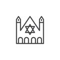 Synagogue building outline icon