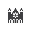 Synagogue building vector icon Royalty Free Stock Photo