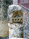 The synagogue columns at Capernaum, Galilee, Israel