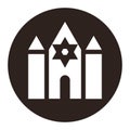 Synagogue icon. Landmark sign. Religious symbol