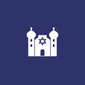 Synagogue, judaism building icon, vector Royalty Free Stock Photo
