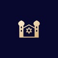 Synagogue, judaism building, vector icon Royalty Free Stock Photo