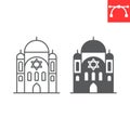 Synagogue line and glyph icon