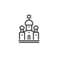 Synagogue line icon on white