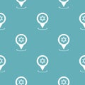 Synagogue map pointer pattern seamless blue Royalty Free Stock Photo