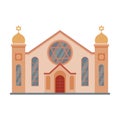 Synagogue Mosque Building, Religious Temple, Ancient Architectural Construction Vector Illustration