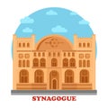 Synagogue or synagog architecture building