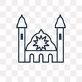 Synagogue vector icon on transparent background, linear