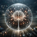 Synaptic Brain Network Sphere - Intersection of Mind and Digital Consciousness