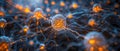 Synaptic Symphony: The Brain\'s Luminous Network. Concept Neuroscience, brain health, cognitive