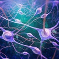 Synaptic transmission is the process by which one neuron communicates with another Royalty Free Stock Photo