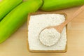 Synbiotic dried banana fruit powder made of organic whole Gros Michel banana, known as Big Mike Royalty Free Stock Photo