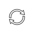 Sync arrows line icon