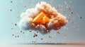 sync collapsing cloud upload icon Royalty Free Stock Photo