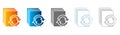 Sync Document Flat Icon Set, Refresh File Vector Illustration Royalty Free Stock Photo