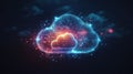 sync flickering cloud download icon Royalty Free Stock Photo