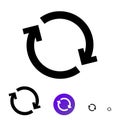 Sync icon. Vector line icon with the image of circular arrows