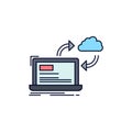 sync, processing, data, dashboard, arrows Flat Color Icon Vector