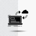 sync, processing, data, dashboard, arrows Glyph Icon on Transparent Background. Black Icon