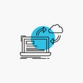 sync, processing, data, dashboard, arrows Line Icon