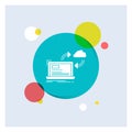 sync, processing, data, dashboard, arrows White Glyph Icon colorful Circle Background