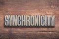 Synchronicity word wood Royalty Free Stock Photo