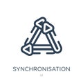 synchronisation icon in trendy design style. synchronisation icon isolated on white background. synchronisation vector icon simple