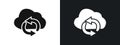 Synchronization Icon linear graphics set vector in black Royalty Free Stock Photo