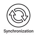 Synchronization icon. Vector line symbol for a website, product card, presentation and mobile app, packaging or instruction. Royalty Free Stock Photo
