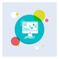synchronization, sync, information, data, computer White Glyph Icon colorful Circle Background