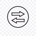 Synchronization vector linear icon isolated on transparent background, Synchronization transparency concept can be used for web an