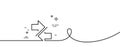 Synchronize arrows line icon. Arrowheads. Continuous line with curl. Vector Royalty Free Stock Photo