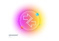 Synchronize arrows line icon. Arrowheads. Gradient blur button. Vector Royalty Free Stock Photo