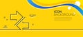 Synchronize arrows line icon. Arrowheads. Minimal line yellow banner. Vector
