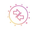 Synchronize arrows line icon. Arrowheads. Vector Royalty Free Stock Photo