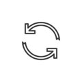 Synchronize arrows line icon