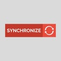 Synchronize flat button on grey background. Royalty Free Stock Photo