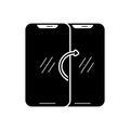 Black solid icon for Synchronize, communication and concept