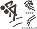 Synchronized diving icons