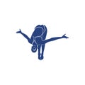 Synchronized Diving vector illustration design. Springboard Platform Diving Silhouette. Sport Athletes design template