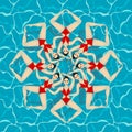 Synchronized swim. Vector