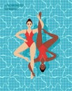 Synchronized swim. Vector