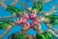 Synchronized swimmers Royalty Free Stock Photo