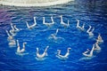 Synchronized swimmers in New Year Fairytale Royalty Free Stock Photo