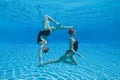 Synchronized Swimmers Performing Underwater