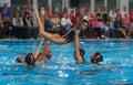 Synchronized swimming exhibition movement