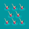 Synchronized swimming performance