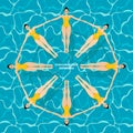 Synchronized swim. Vector