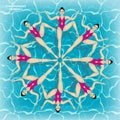 Synchronized swim. Vector