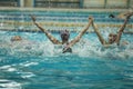 Synchronized swimming victory splashes of success